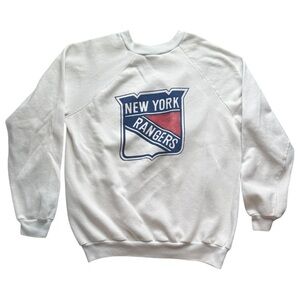 Vintage New York Rangers Logo Crew Neck Sweatshirt White Women’s XL